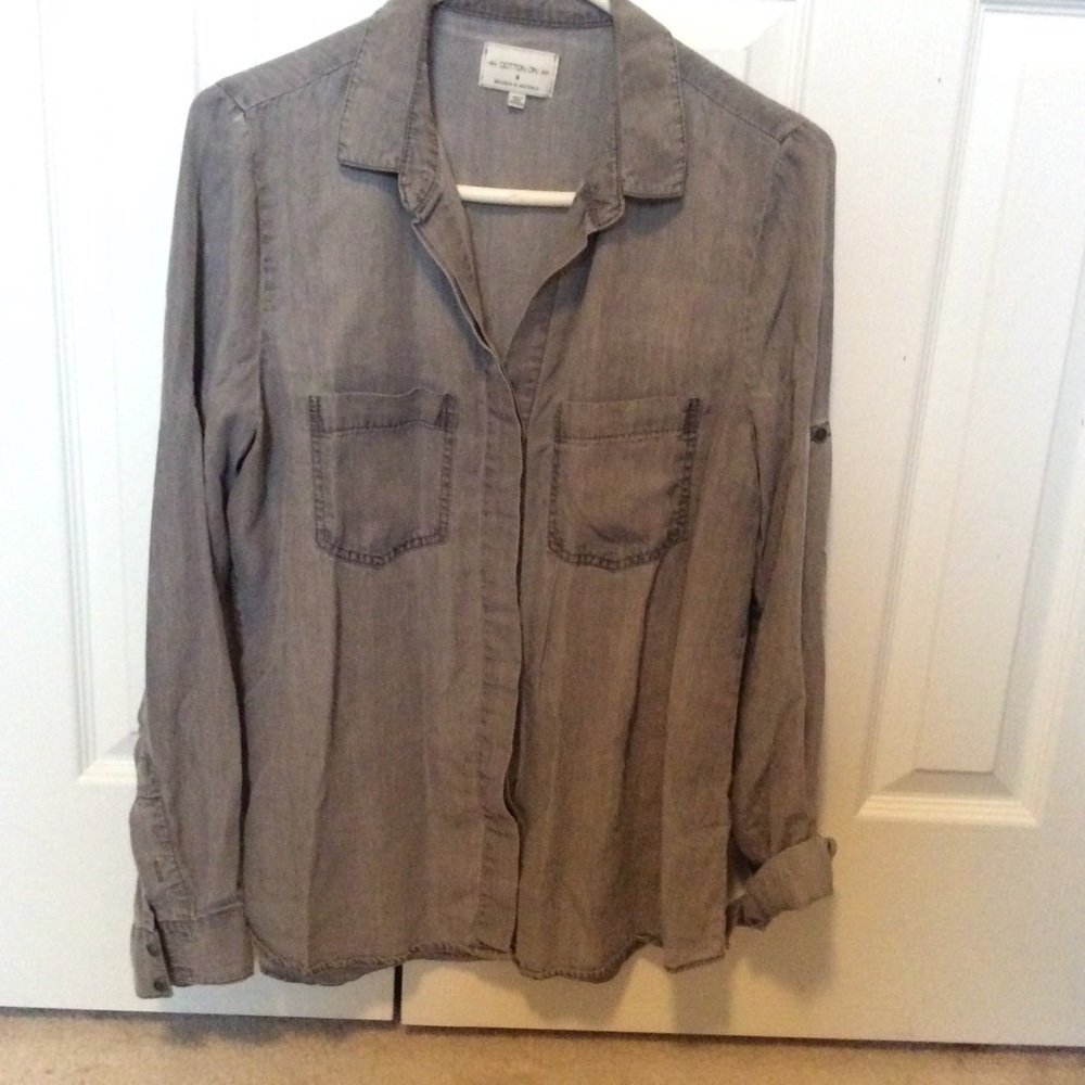 Gray Cotton On button down shirt